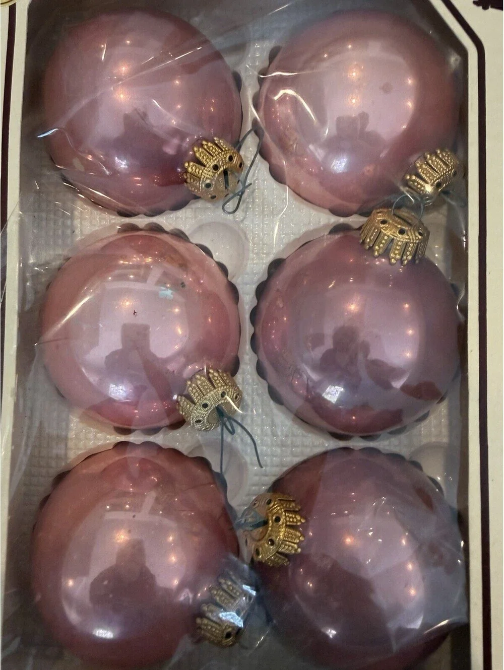 Vintage Christmas By Krebs Pink Ornaments Set Of  2